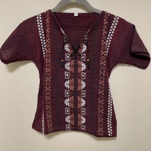 Guatemalan Linen Embroidered Shirt Handwoven Children’s 8 Hippie Natural